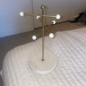 Gold and marble pottery barn jewelry holder